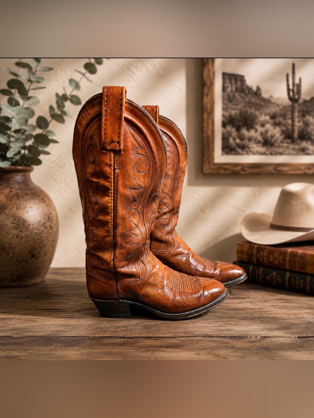 Dan Post 8.5D tan leather boot